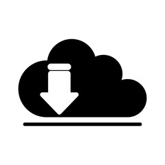 Download arrow and cloud computing icon. Digital web application and technology theme. Isolated design. Vector illustration