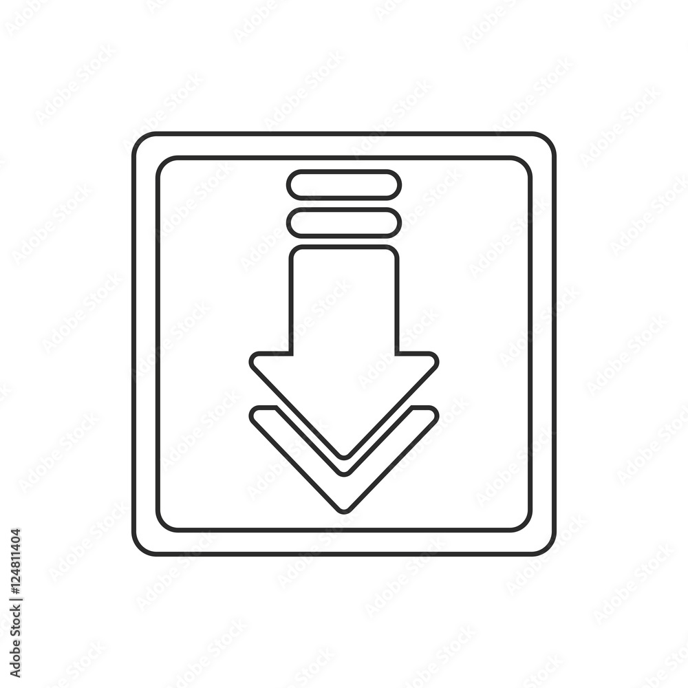 Poster download arrow inside frame icon. digital web application and technology theme. isolated design. vec