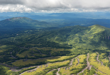 Fototapeta na wymiar Caldera volcano Maly Semyachik. Kronotsky Nature Reserve on Kamchatka Peninsula.