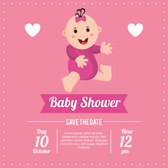 Baby girl icon. Baby shower card and childhood theme. Colorful design. Vector illustration