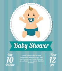 Baby boy icon. Baby shower card and childhood theme. Colorful design. Vector illustration