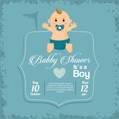 Baby boy icon. Baby shower card and childhood theme. Colorful design. Vector illustration