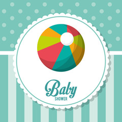 Ball icon. Baby shower card and childhood theme. Colorful design. Vector illustration