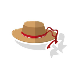 Female hat icon. Cloth costume accessory wear and decoration theme. Isolated design. Vector illustration