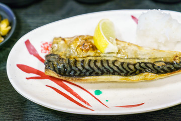 Japanese food style Saba teriyaki grilled