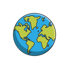 Planet icon. Earth world globe and continent theme. Isolated design. Vector illustration