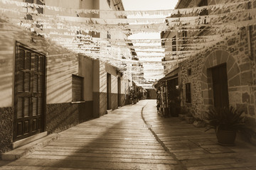Alcudia Old Town.  Majorca. Vintage style. Majorca. Balearic Islands. Spain