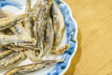 Fresh sardines fire