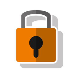 Padlock icon. security system warning and protection theme. Isolated design. Vector illustration