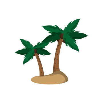 Palm tree icon. Nature plant and summer season theme. Isolated design. Vector illustration