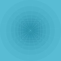 Abstract geometric art with circles, squares and lines.