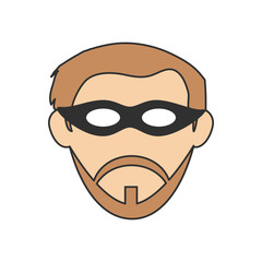 Hacker cartoon icon. security system warning and protection theme. Isolated design. Vector illustration