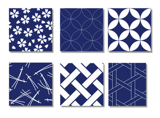 和のシームレスパターン６種