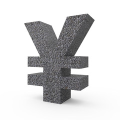 Obraz premium Gravel yen symbol