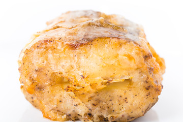 Battered hake fish.