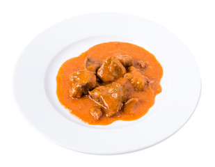 Delicious beef in tomato sauce.