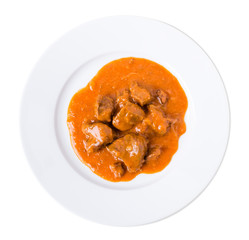 Delicious beef in tomato sauce.