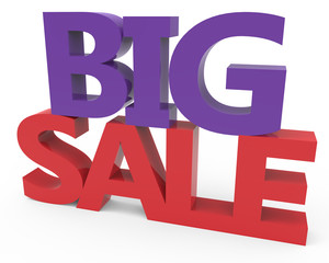 3d rendering of red and purple big sale