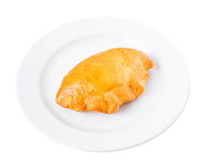 Delicious pie with chicken fillet.