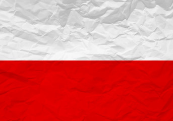 Poland flag crumpled paper