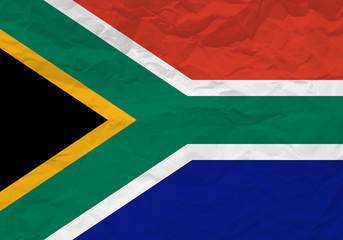 South Africa flag crumpled paper