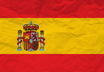 Spain flag crumpled paper