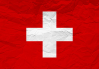 Switzerland flag crumpled paper