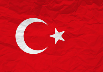 Turkey flag crumpled paper