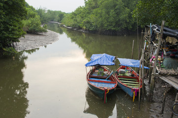 Obraz premium Fishing village at Thailand
