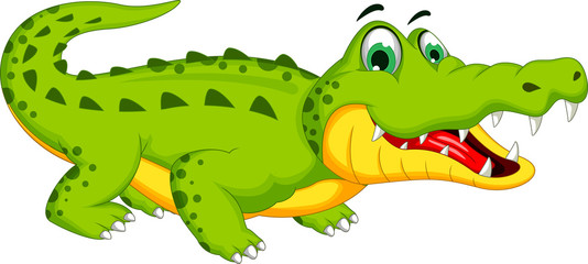 Fototapeta premium zabawny kreskówka krokodyl pozowanie