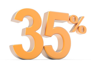 3d rendering of a 35% symbol
