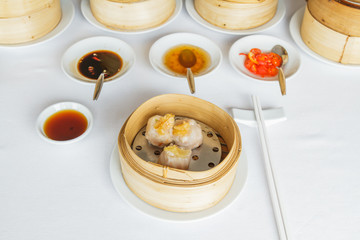 Dragon eye shrimp har gow dumpling