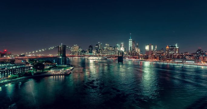 New York City at Night | 4K timelapse sequence shot from Manhattan Bridge.