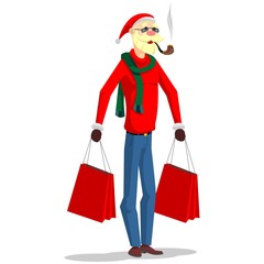 Santa Claus in a stylish dress