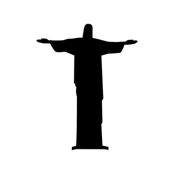 christ the redeemer or corcovado icon image vector illustration design 