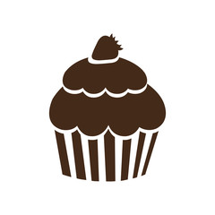 decorated cupcake icon image vector illustration design 