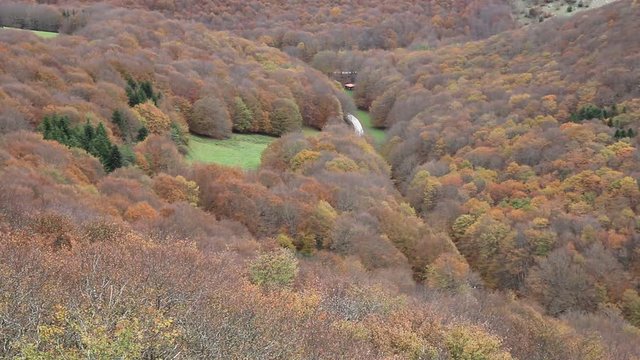 Veduta aerea del parco del Monte Cucco in Umbria