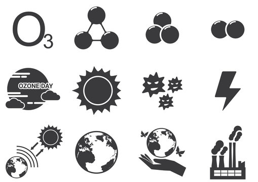 Set of ozone icons