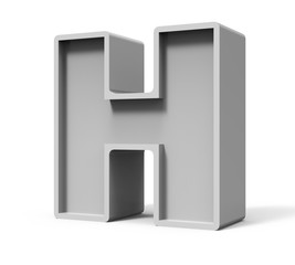 3d concrete letter H