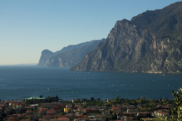lake Garda in Italy , a panorama from a height