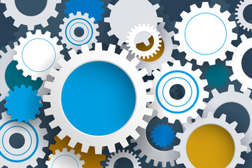 Vector illustration gear wheel. Abstract hi-tech technology and engineering background, Vector abstract machine technology futuristic concept on light gray color background