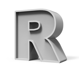 3d concrete letter R