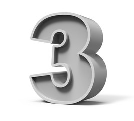 3d concrete number 3