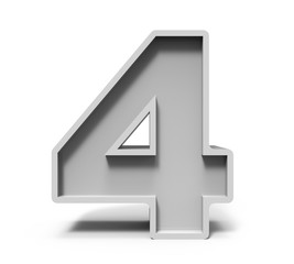 3d concrete number 4