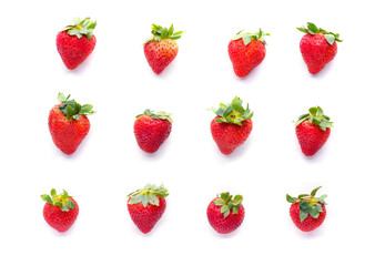 Strawberry on a white background set