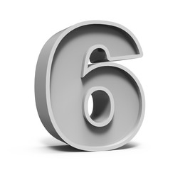 3d concrete number 6