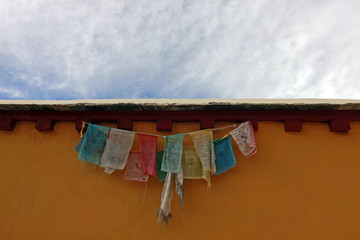 prayer flags on wall