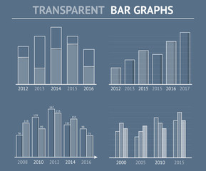 Fototapeta premium Transparent Bar Graphs