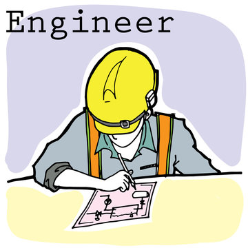 engineer cartoon vector character