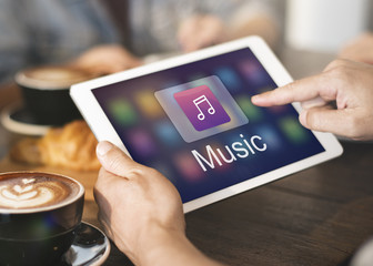 Digital Music Streaming Multimedia Entertainment Online Concept